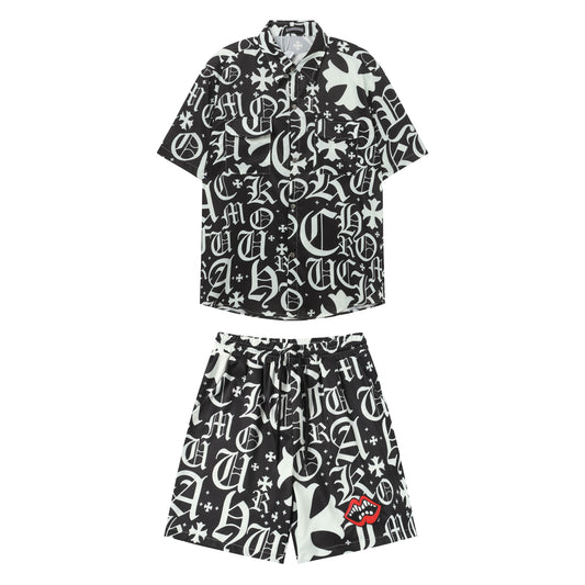 Chrome Hearts New Full Print Shorts Set